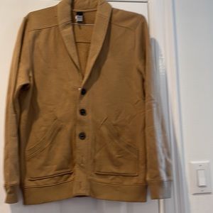 Zara men’s medium size front open jacket beige color dark brown buttons  used 🧔